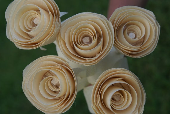 Romantic gift for her, Blue Rose handmade Wood Rose for 5 Year Anniversary 