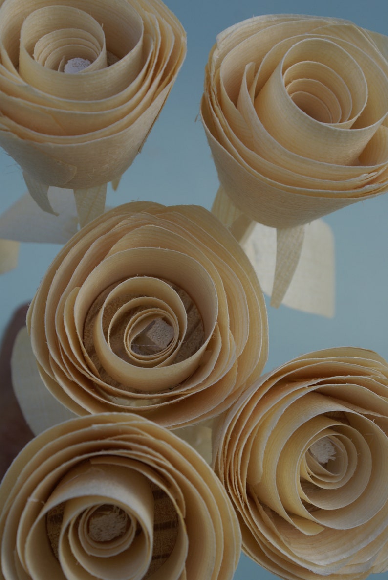 Wood roses 5 wooden roses gift for her 5th anniversary gift Etsy