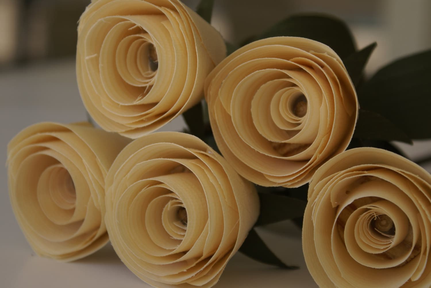 Wood Roses with branch stems for 5 wooden roses for Fifth Etsy