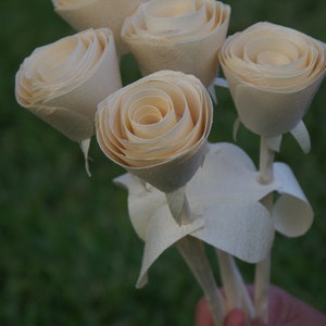 Handmade Wood Roses, 5th Wedding Anniversary wood roses, Rustic floral arrangement, Minimalistic Valentines Day, flower arrangement, image 5