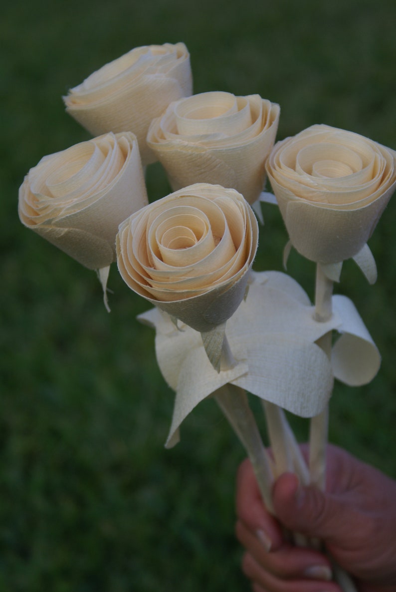 Handmade Wood Roses, 5th Wedding Anniversary wood roses, Rustic floral arrangement, Minimalistic Valentines Day, flower arrangement, image 5