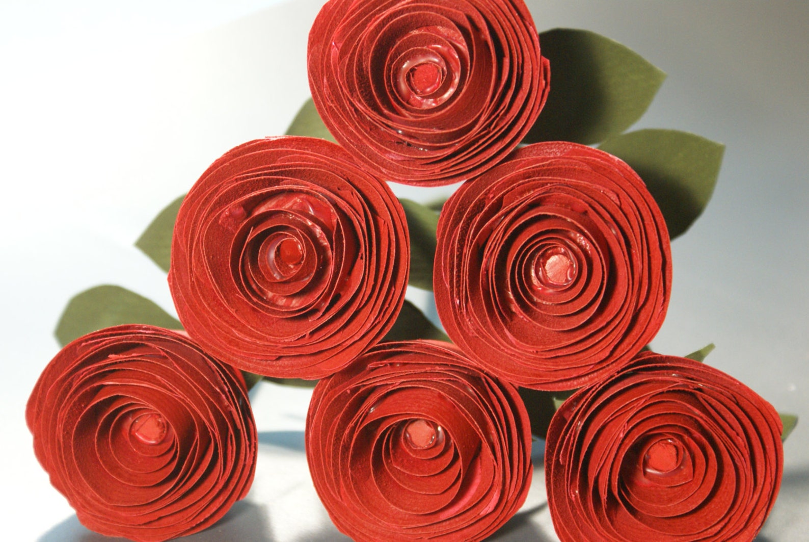 Red roses made of wood 6 wooden roses as unique gift for her Etsy