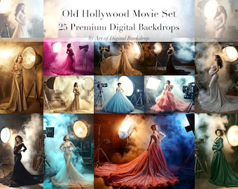 Old Hollywood Movie Spotlight Smoke & White Red Pink Black Blue Maternity Dress Digital Backdrops