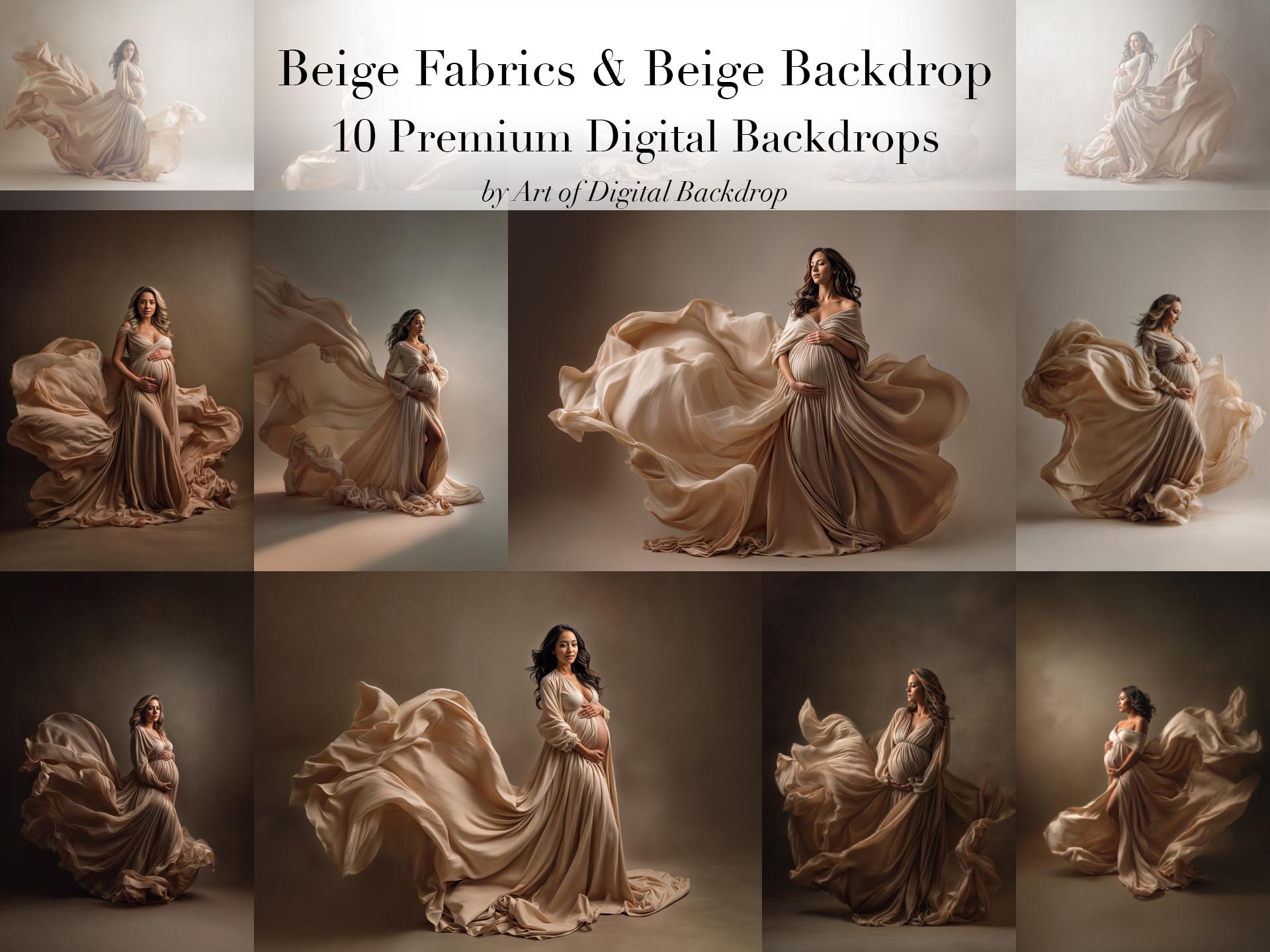 Flying Beige Fabrics & Beige Background Digital Backdrops, Beige Backdrop, Maternity Backdrops, Digital Backgrounds, Fine Art Backdrops