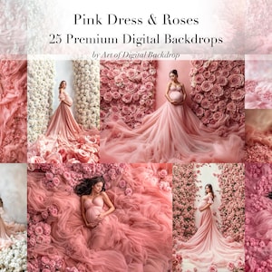 etsy pink dress Long Pink Dress