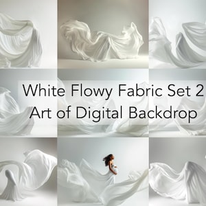 White Flowy Fabric Set 2  Digital Backdrops, Maternity Backdrops, Digital Backgrounds, Photoshop Textures Overlays, Fine Art Textures