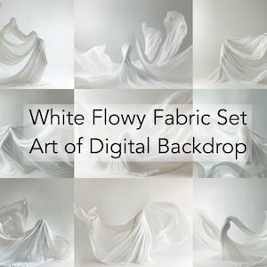 White Flowy Fabric Dress Digital Backdrops, Maternity Backdrops, Digital Backgrounds, Photoshop Textures Overlays, Fine Art Textures