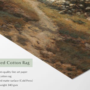 Cottage Landscape Art Print: Antique Countryside Painting, Rustic Farmhouse Vintage Wall Art Bild 5