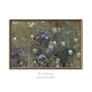 Vintage Clover Flowers Art Print: 1800s Botanical Painting, Purple Floral Wall Decor