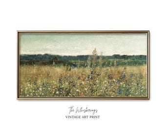 Wildflowers Wide Art Print: Long Horizontal Wall Art, Modern Farmhouse Decor