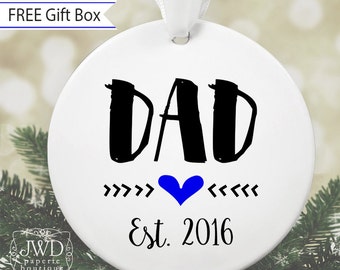 Dad Christmas Ornament First Christmas as Daddy Husband Pregnancy Reveal Ornament New Dad Gift Christmas Gift for New Dad #OR550