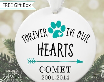 Dog Memorial Ornament Pet Loss Personalized Dog Ornament Pet Remembrance Ornament Dog Keepsake Christmas Ornament Custom Dog Gift #OR15MG