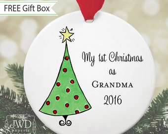 Gift for New Grandma Ornament Personalized My First Christmas as Grandma Ornament for Nana Gift Christmas Tree Ornament #1605