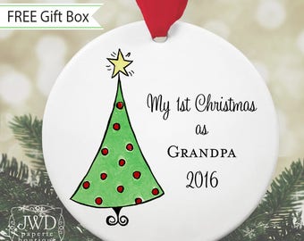 New Grandparent Gift Personalized Grandpa Gift For First Christmas As Grandpa & Grandma Personalized Christmas Ornament For Grandparents