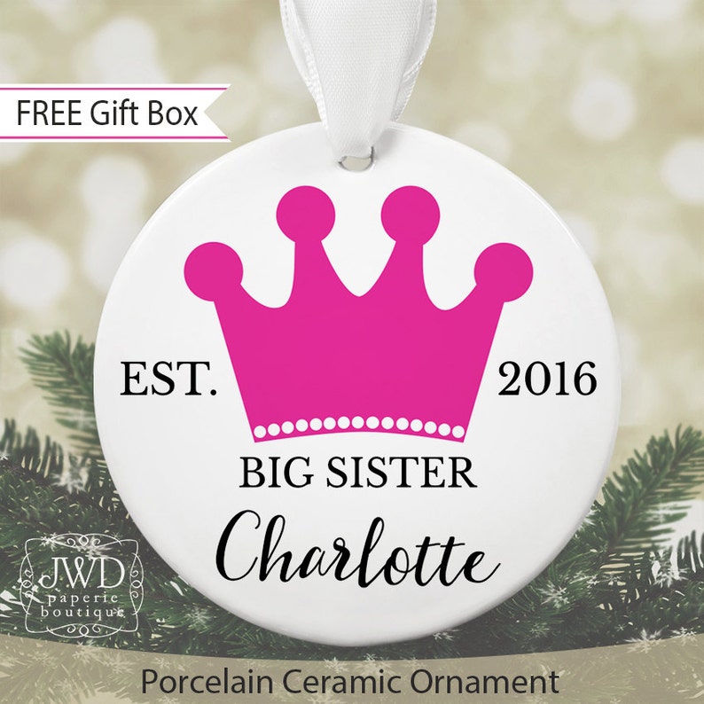 Big Sister Gift Personalized New Big Sister Christmas Ornament Etsy