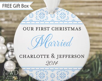 First Christmas Ornament Married Personalized Christmas Ornament Gifts for the Couple Together Ornament Newlywed Gift Crystaline Item OR1726