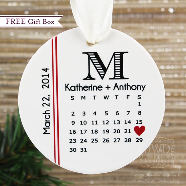 Just Married Ornament Wedding Ornament Personalized Christmas Ornamen…