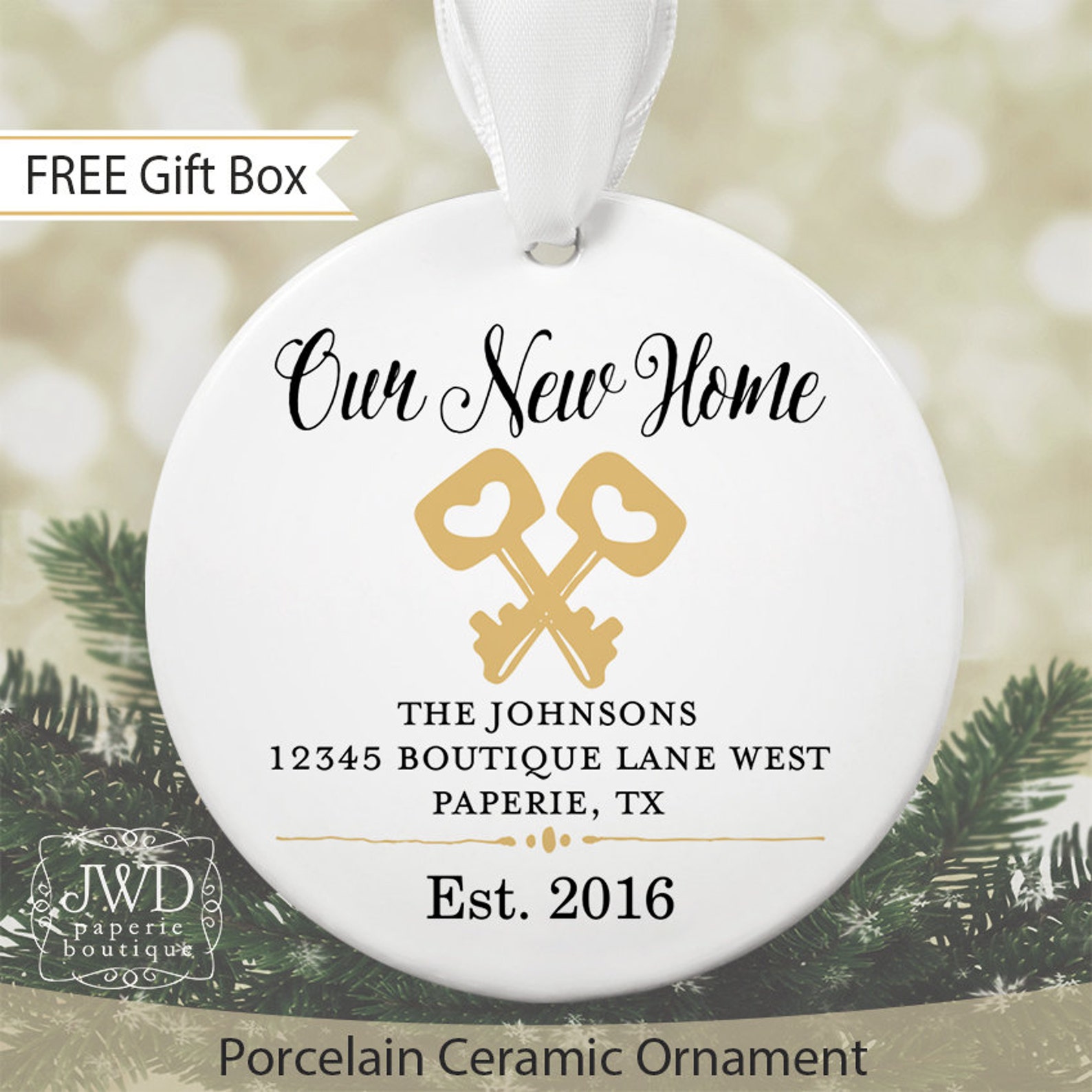 New Home Ornament Personalized New Home Christmas Ornament New Etsy