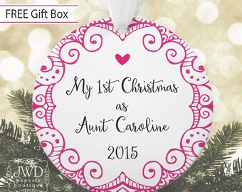 Personalized Aunt Gift My First Christmas Ornament Aunt to Be Gift Auntie Gift  -  Item# VF1-A1-O