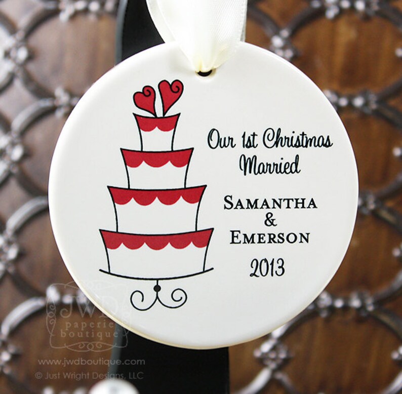 Newlywed Christmas Ornament Personalized Ornament Our First Etsy