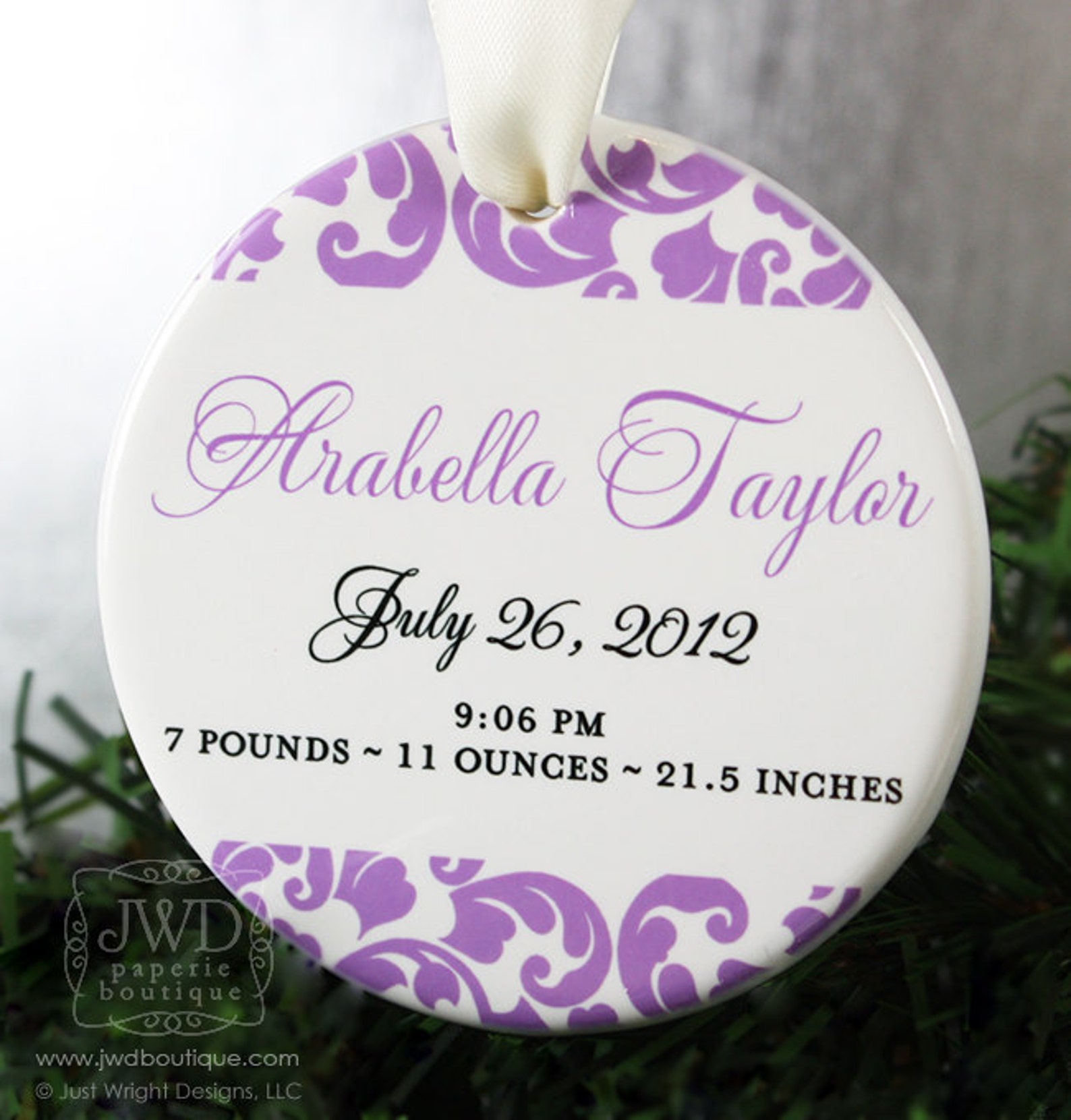 Baby Keepsake Personalized Birth Announcement Gift Baby Girl Etsy