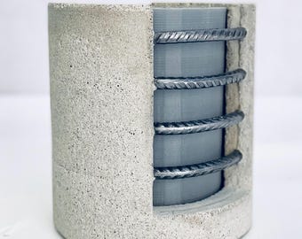 Industrieller Beton Pflanztopf - Stahl & Zement Pflanzgefäß für Sukkulenten, modernes Terrassendekor