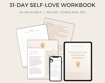 Printable 31-Day Self-Love Workbook Journal Full Page-A4 50 Pages