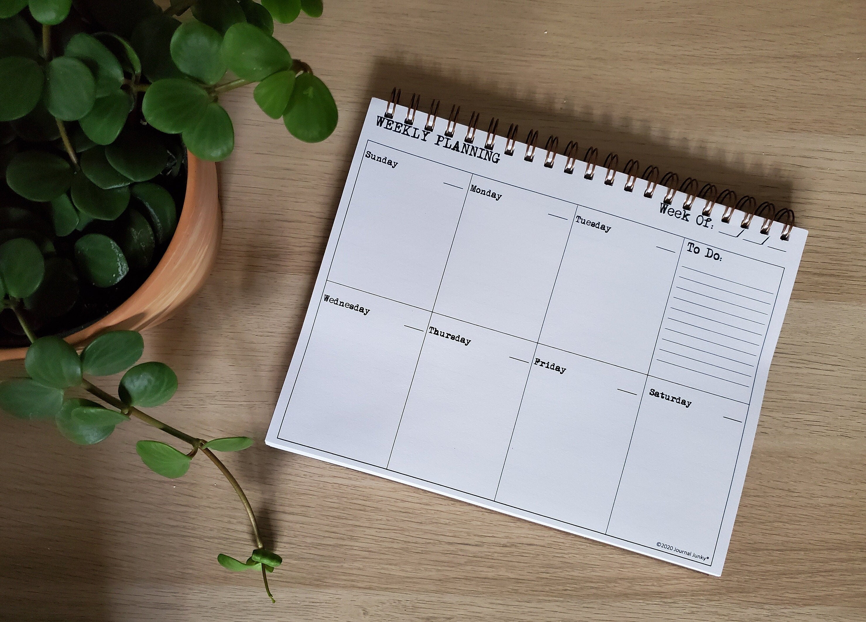 LARGE-Undated Weekly Planner Personalized Weekly Daily Agenda Weekly …