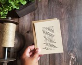 Women Like You Change the World Typewriter Print Recycled 4 x 5 Kraft Card by Journal Junky Inspirational Card Encouragement Card