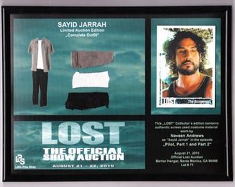 Lost Series - original costume card - Prop - Naveen Andrews as Sayid Jarrah - limited collector&#39;s edition of the Lost TV Show to 195 pieces worldwide