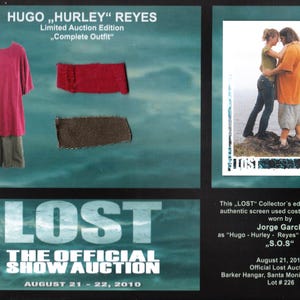 Lost Serie - original costume card  Prop Jorge Garcia als Hugo "Hurley" Reyes  auf weltweit 195 Stück limitierte Sammleredition Lost TV Show