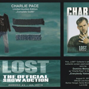 Lost Serie - original costume card - Prop von Dominic Monaghan als Charlie Pace - auf 99 Stück limitierte Sammleredition  - Lost TV Show