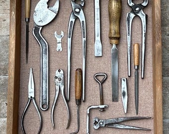 アンティーク　ツール Antique Tools in a Picture Frame - Vintage Tools. Industrial