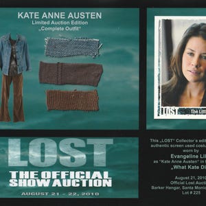 Lost Serie - original costume card - Prop - Evangeline Lilly als Kate Anne Austen - auf 195 Stück limitierte Sammleredition  - Lost TV Show