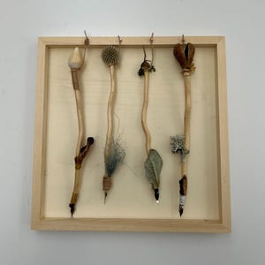 4 piume naturali - penne da strega fatte a mano fatte di legni e piante - set di penne calligrafiche bacchetta da strega per strega verde