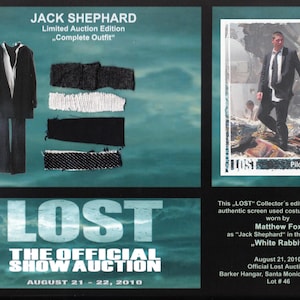 Lost Series - carta costume originale - Oggetto di scena di Matthew Fox nei panni di Jack Shephard - edizione da collezione limitata a 195 pezzi in tutto il mondo Lost TV Show
