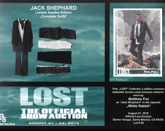 Lost Series - original costume card - Prop of Matthew Fox as Jack Shephard - limited to 195 pieces worldwide collector&#39;s edition Lost TV Show