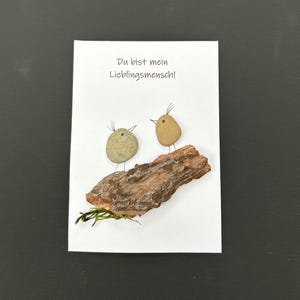 Stone picture - pebble picture - handmade - You are my favorite person - 13x18 pebble art on heavy cardboard without frame