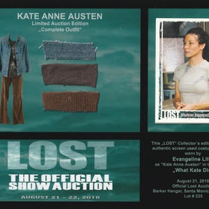Lost Serie - original costume card - Prop - Evangeline Lilly als Kate Anne Austen - auf 195 Stück limitierte Sammleredition  - Lost TV Show