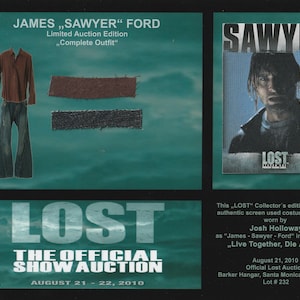 Lost Serie - original costume card - Prop -  Lost TV Show - Josh Holloway als James "Sawyer " Ford - auf 99 Stück limitierte Sammleredition