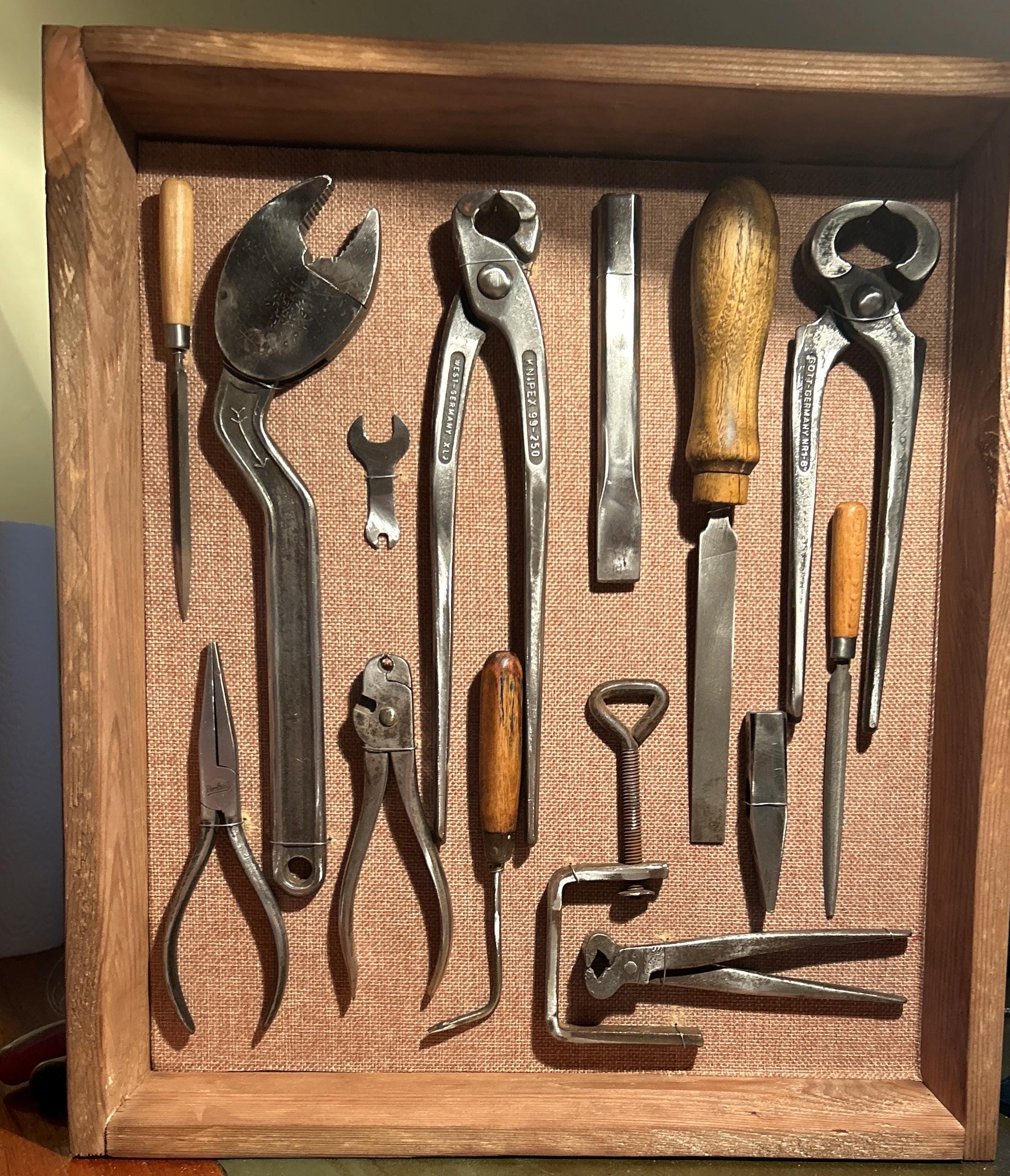 アンティーク　ツール Antique Tools in a Picture Frame - Vintage Tools. Industrial