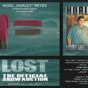 Lost Serie - original costume card  Prop Jorge Garcia als Hugo "Hurley" Reyes  auf weltweit 99 Stück limitierte Sammleredition Lost TV Show