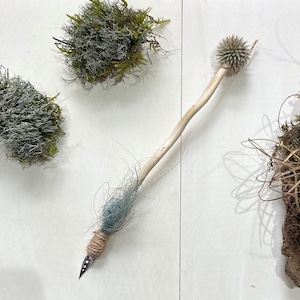 Handgemaakte heksenpen - grimoire pen - kalligrafiepen gemaakt van natuurlijke materialen, goochelinktpen, magisch cadeau voor heksen