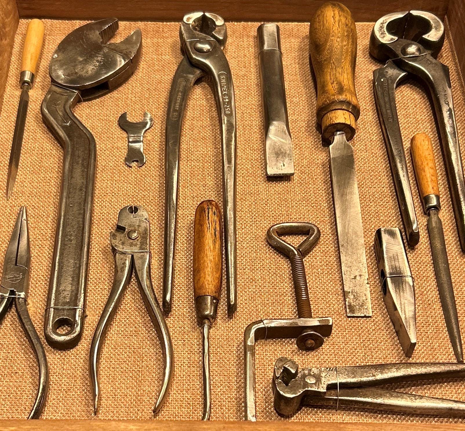 アンティーク　ツール Antique Tools in a Picture Frame - Vintage Tools. Industrial