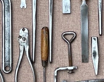 アンティーク　ツール Antique Tools in a Picture Frame - Vintage Tools. Industrial