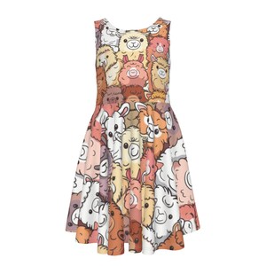 Funny Alpacas All-Over Print Kid&#39;s Sleeveless Vest Dress