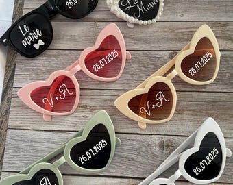 Lunettes cœur personnalisées mariage / EVJF / baptême / anniversaire / fête