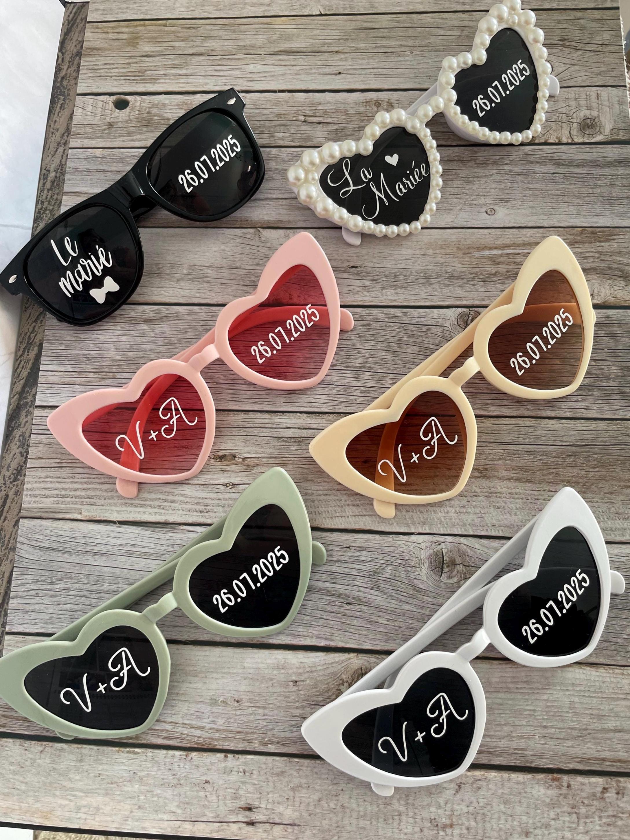 GRAVURE CONCEPT Lunettes De Soleil Personnalisables - Lot De 10/25/50/100 Pour EVJF/mariage