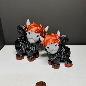 Highland Cow friend / 3D Printed / Flexi / Fidget / Toy