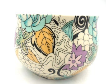 ヘロン クロス ポッタリーのサイケデリック ウッドストック デザインの